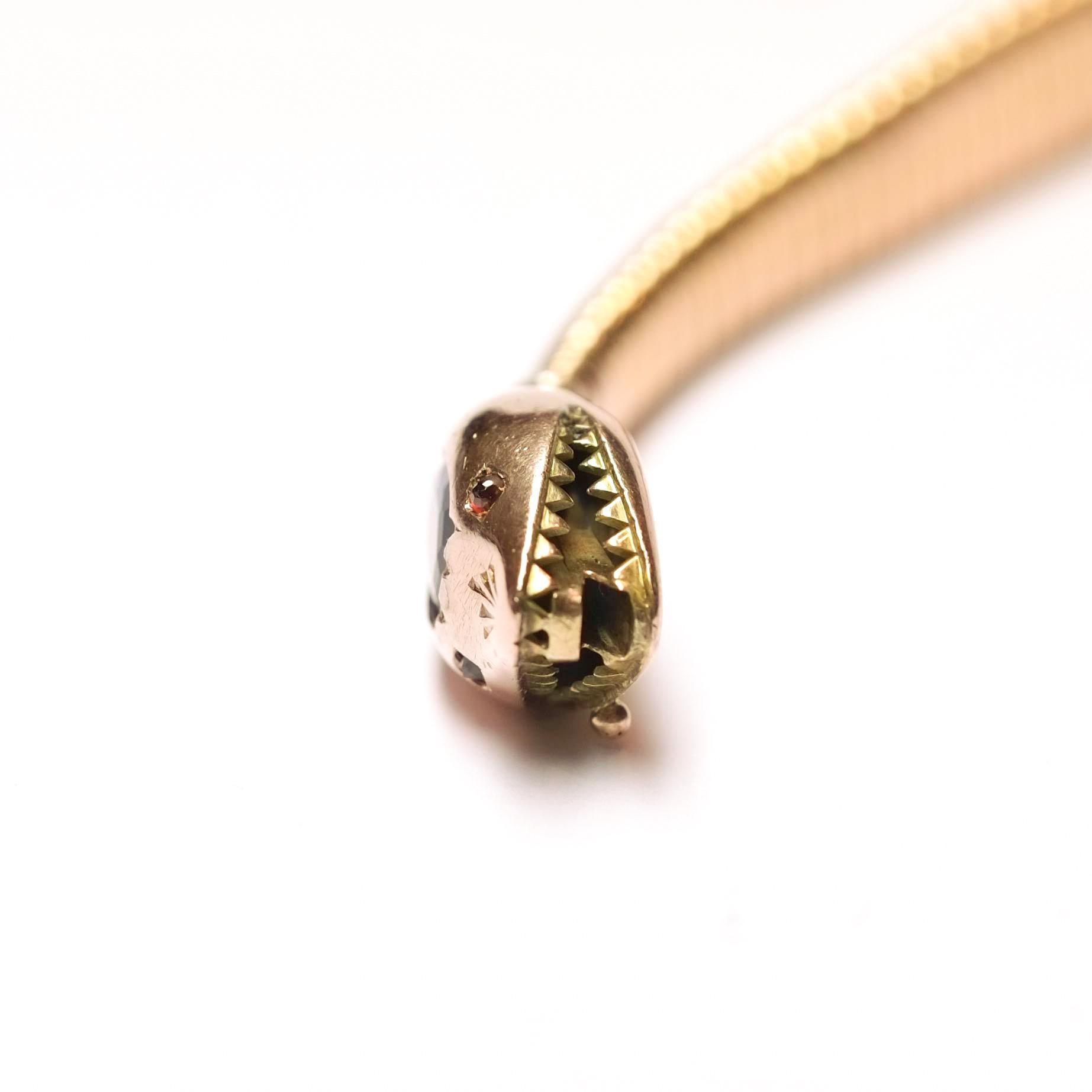 Bracciale a serpente in oro rosa antico tubogas semirigido in vendita 4