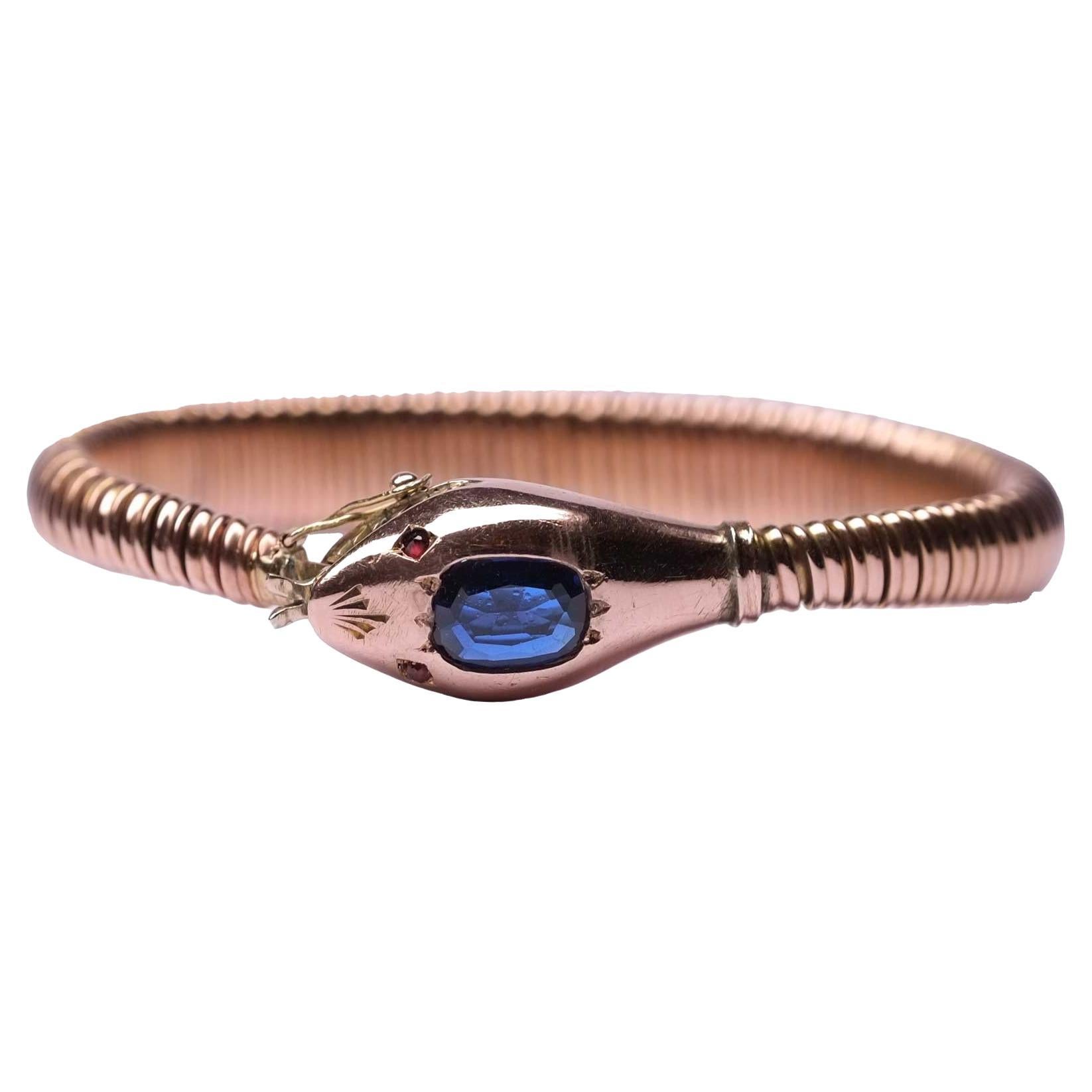 Antique rose gold Snake Bracelet semirigid tubogas