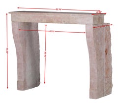 Antique Rose Liseron Marble Fireplace Mantel For Minimalist Contemporary Living