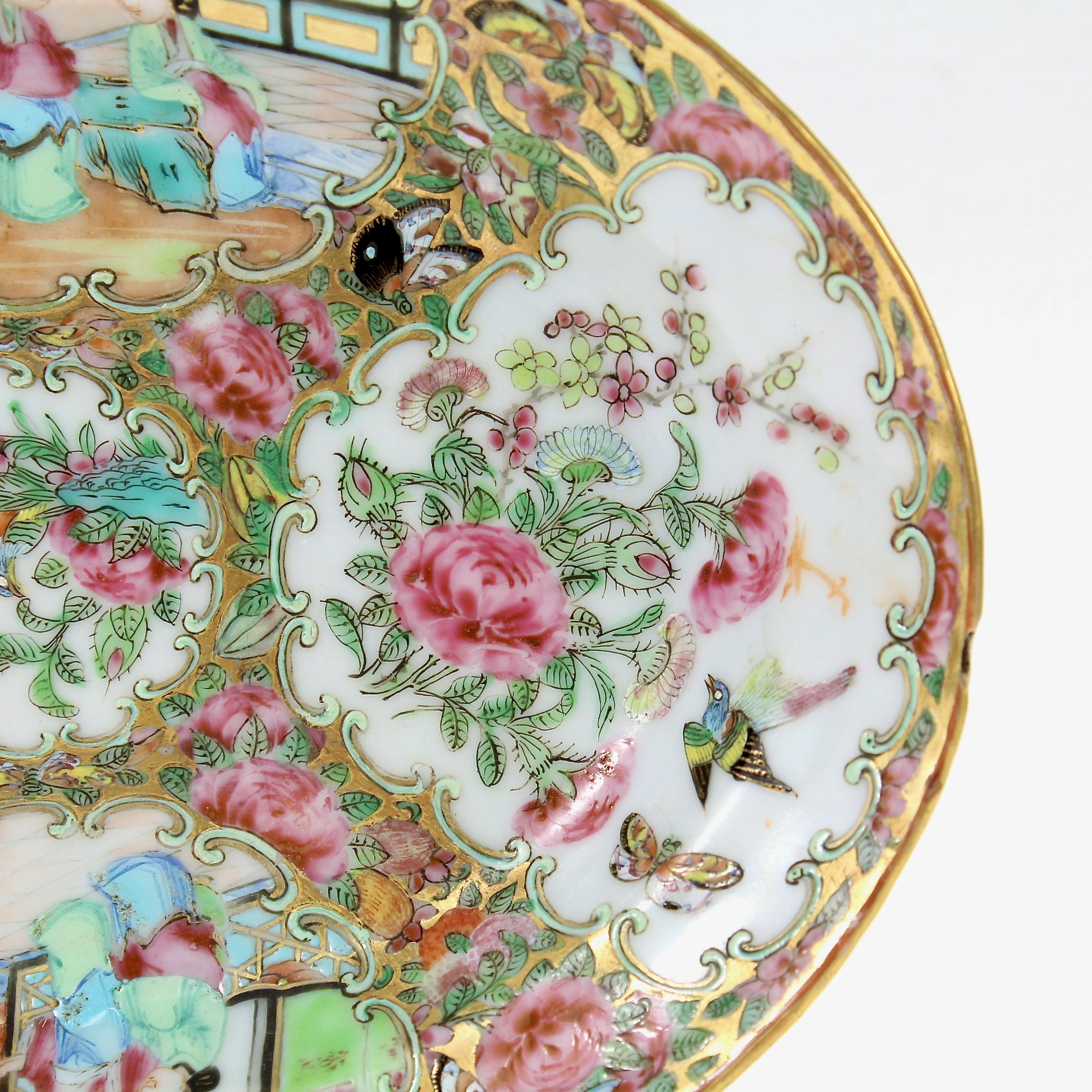Antique Rose Medallion Chinese Export Porcelain Platter or Tray 3