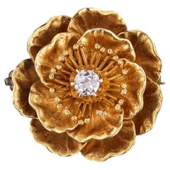Broche « Antique Rose » en or 14 carats