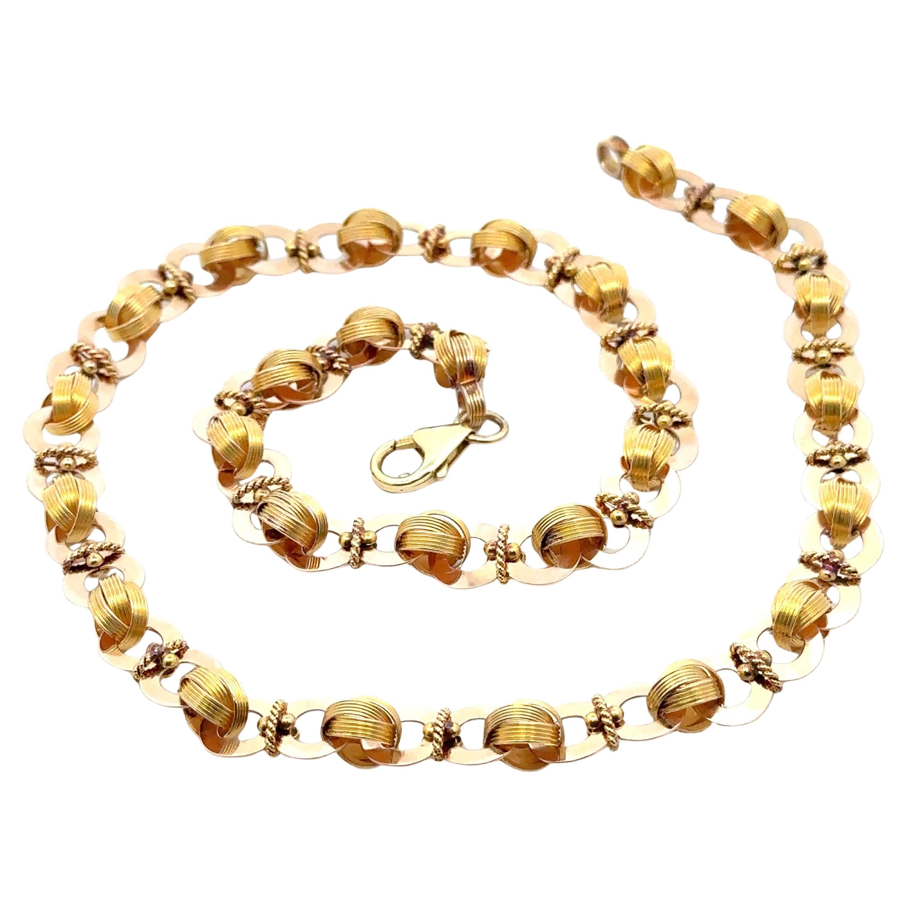 Collana a catena A Link in oro rosa e giallo da 21", unica nel suo genere. in vendita