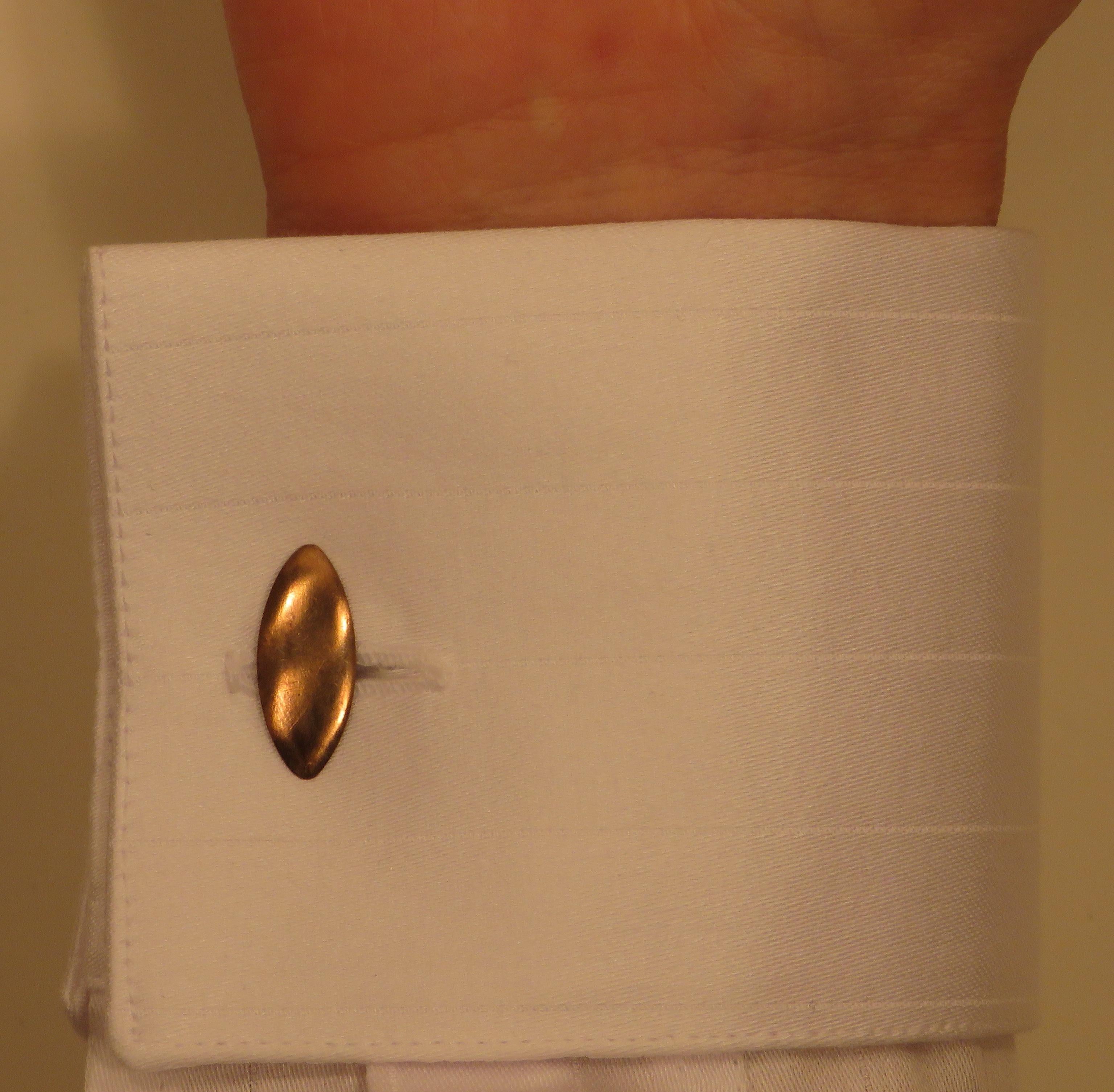 Antique Rose Yellow White 18 Karat Gold Cufflinks Handcrafted In Good Condition In Milano, IT
