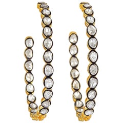 Pendientes de aro de diamantes Rosecut