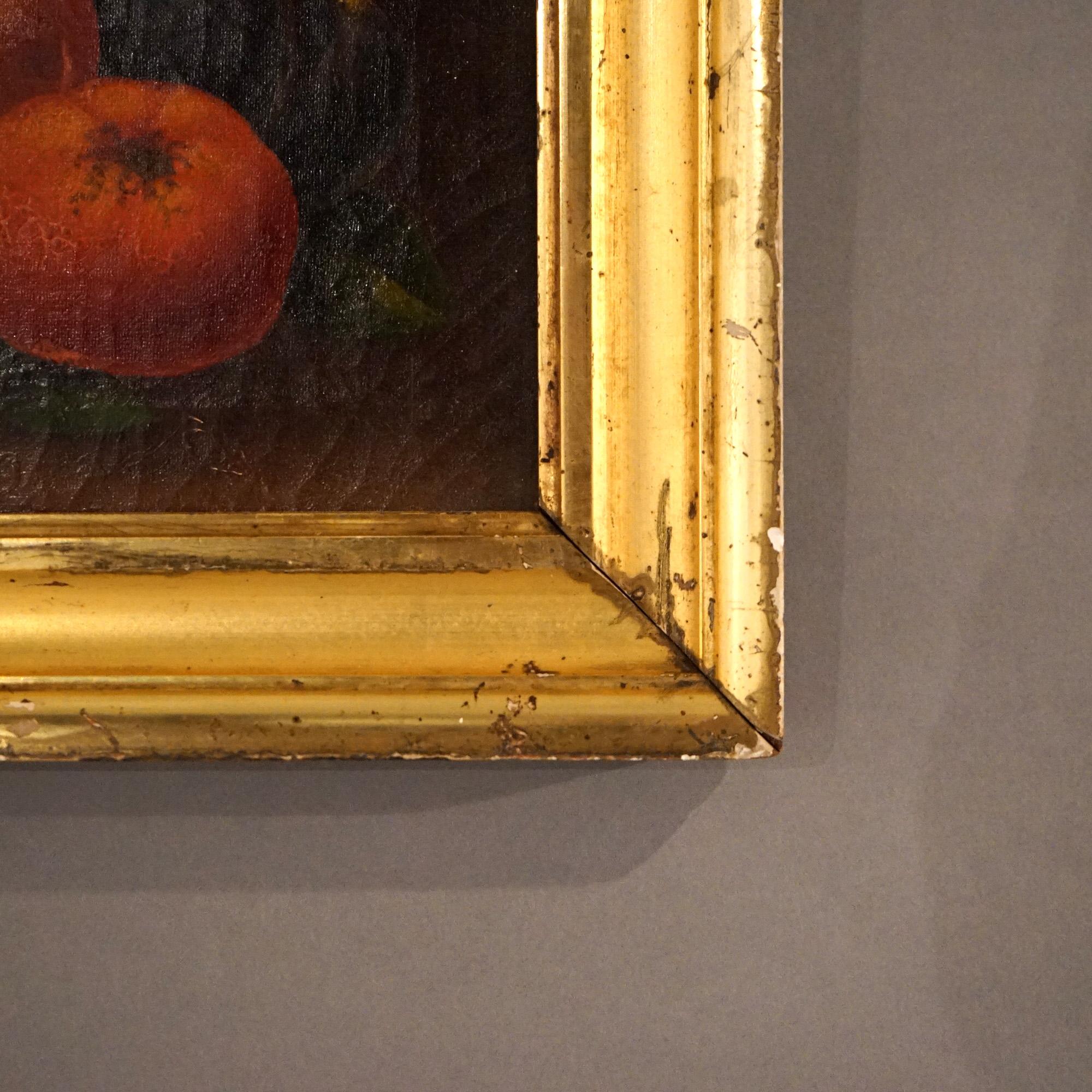 Antikes Volkskunst-Obststillleben der Rosen-Schule, Öl 0n, Leinwand, Gemälde C1830 im Angebot 7