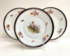 Antique Rosenthal Plates, Germany, Set 3  Porcelain Dinner Plates