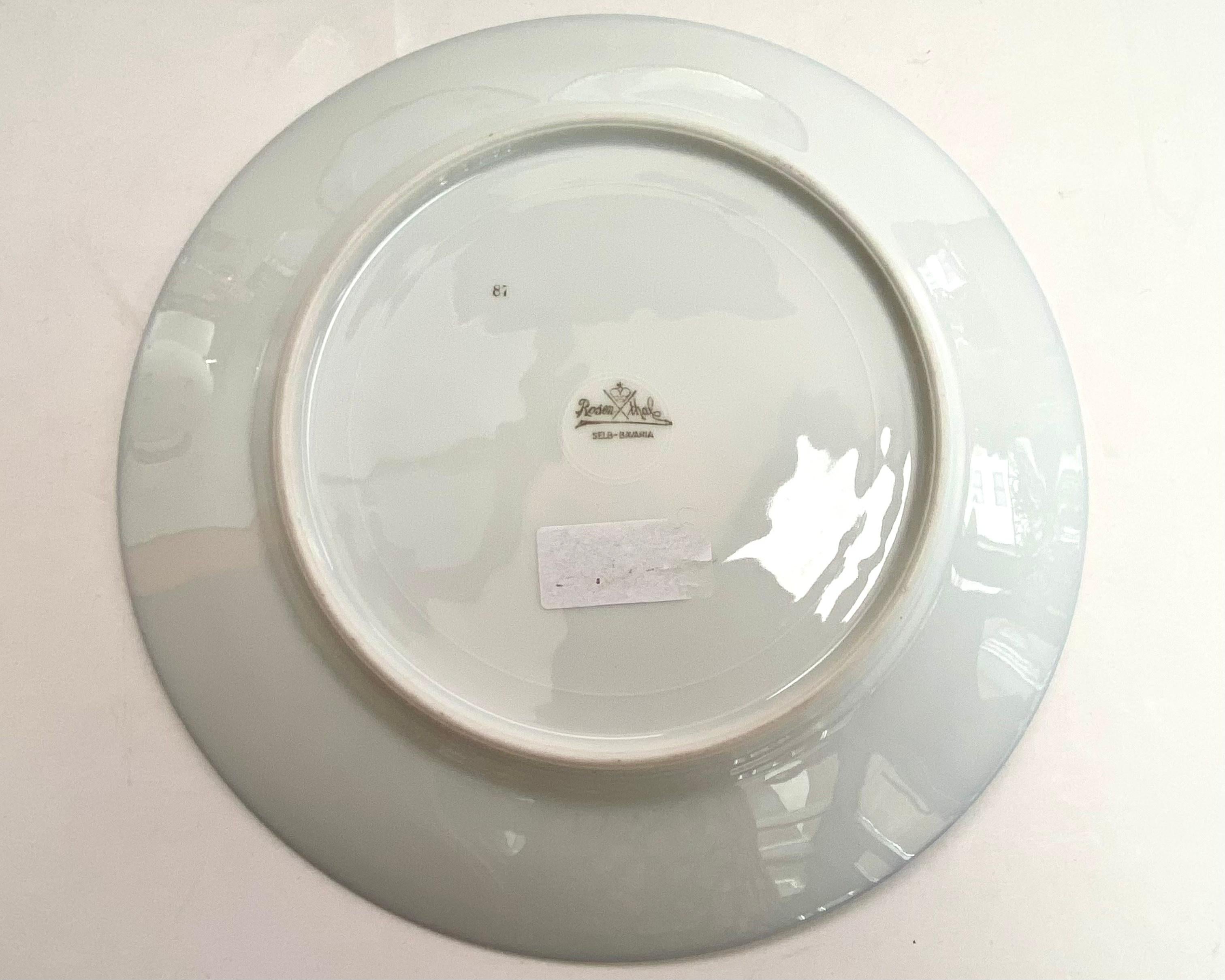 Antique Rosenthal Plates, Germany, Set 3  Porcelain Dinner Plates In Excellent Condition For Sale In Bastogne, BE