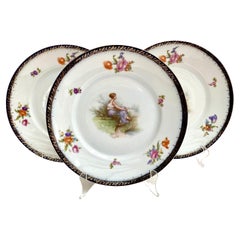 Antique Rosenthal Plates, Germany, Set 3  Porcelain Dinner Plates