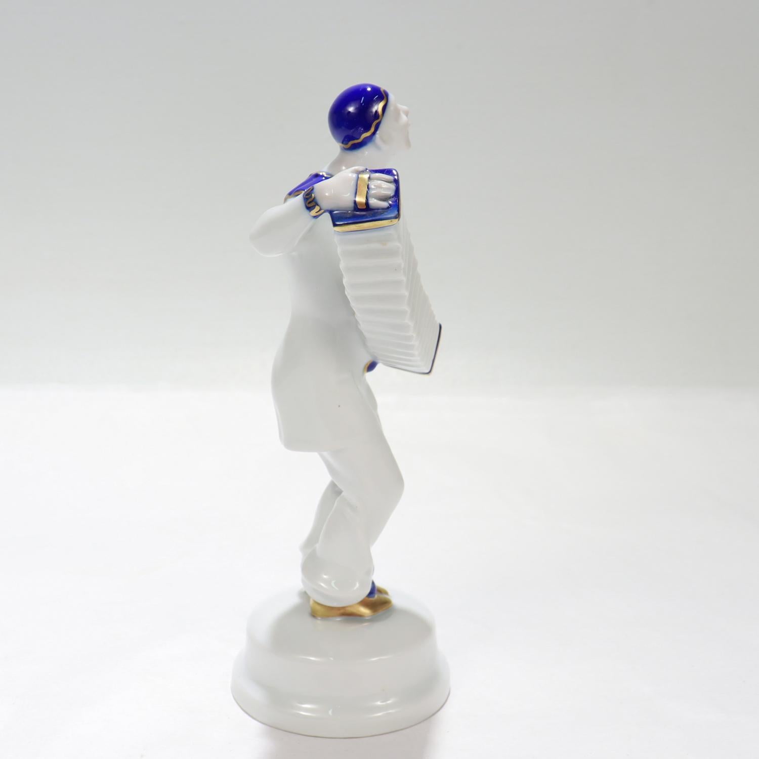 Antico clown Pierrot in porcellana Rosenthal n. 436 di A. Caasmann In condizioni buone in vendita a Philadelphia, PA