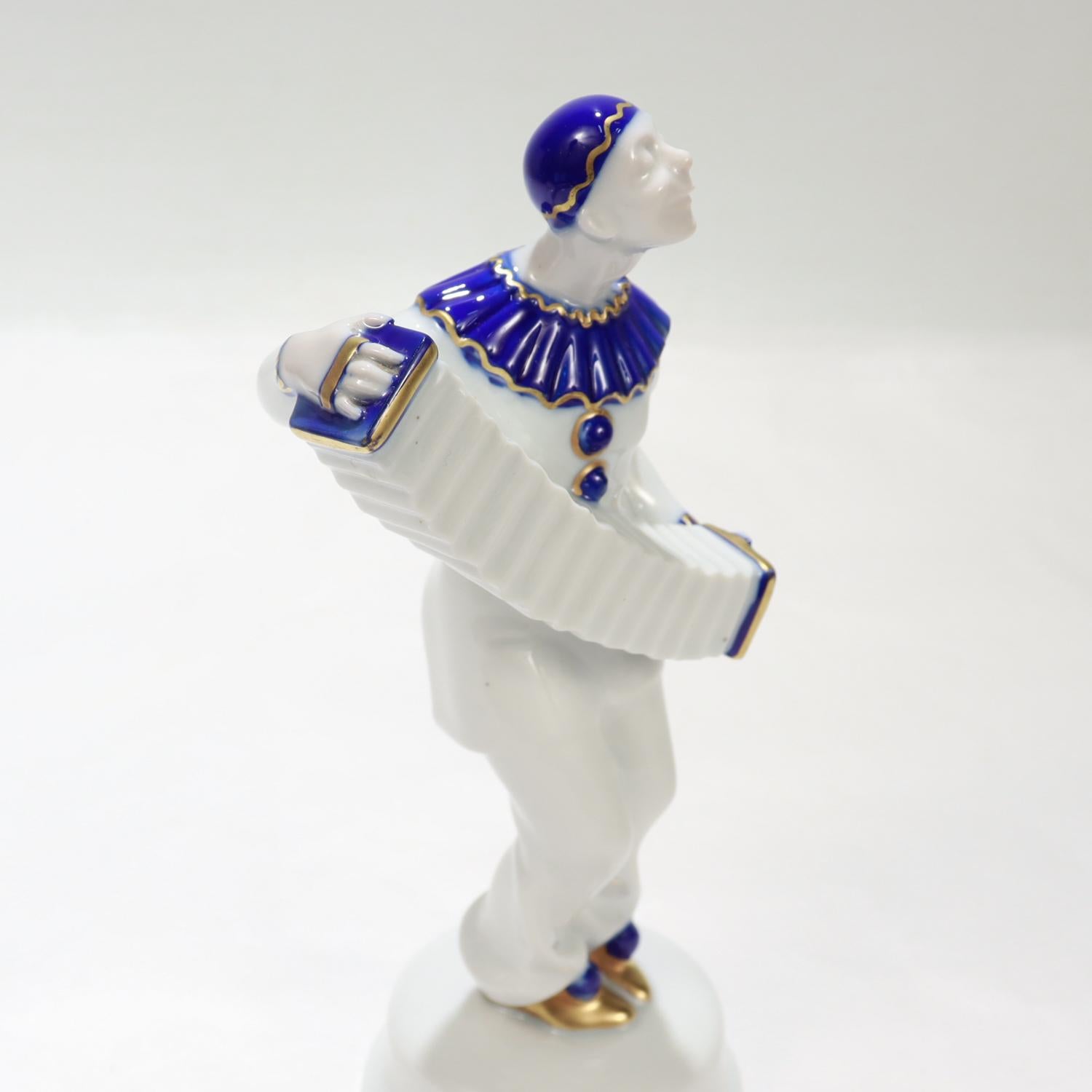 XX secolo Antico clown Pierrot in porcellana Rosenthal n. 436 di A. Caasmann in vendita