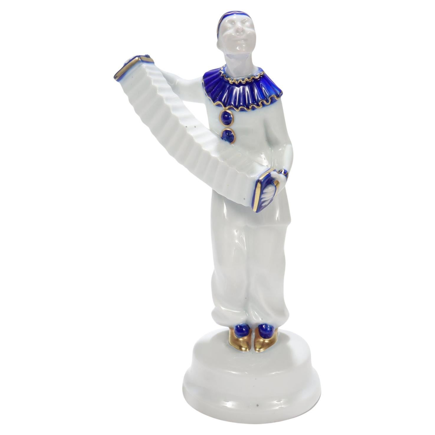Figurilla antigua de porcelana Rosenthal Pierrot Payaso nº 436 de A. Caasmann