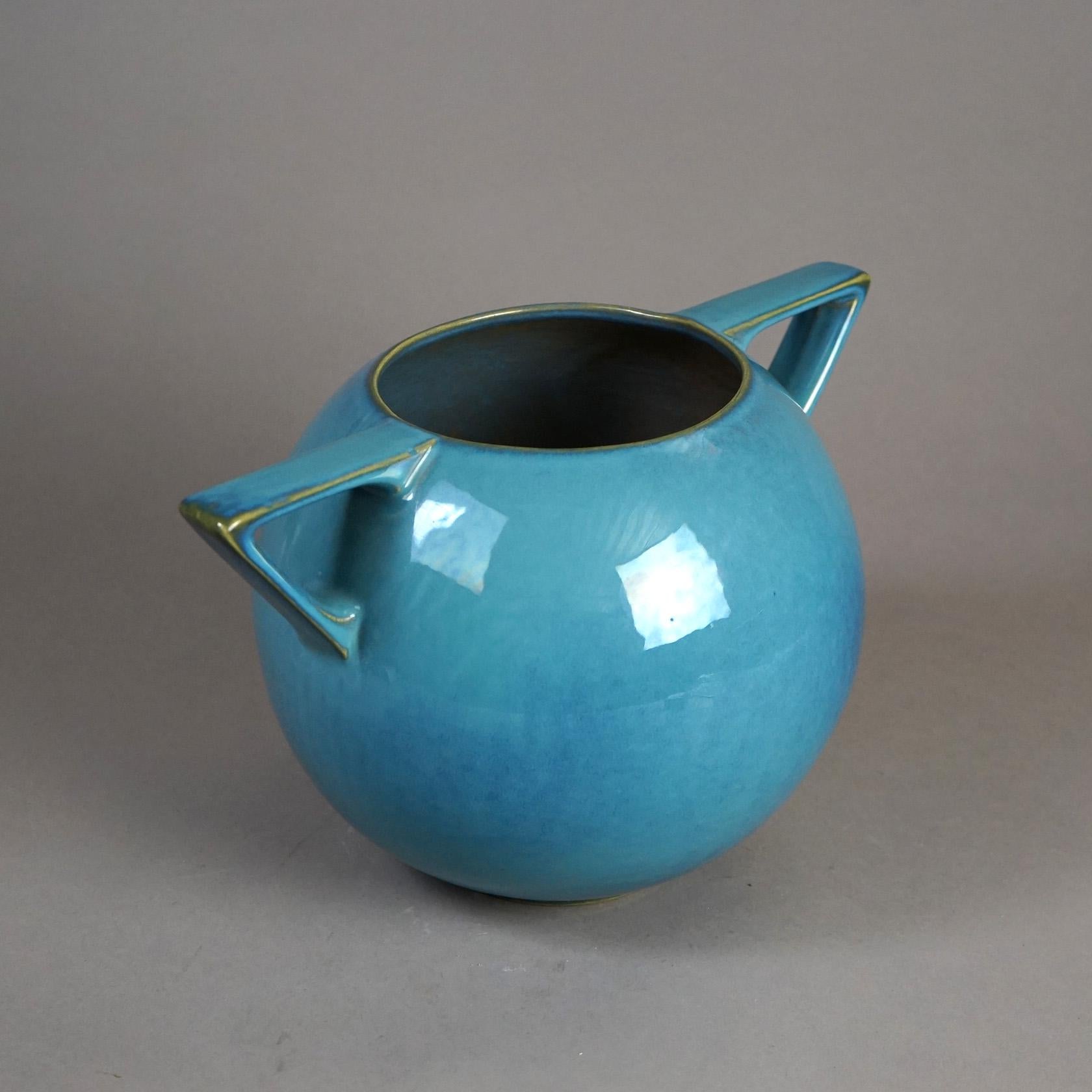 American Antique Roseville Art Deco Futura Double Handle Pottery Vase C1930