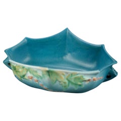 Used Roseville Art Pottery Blue Bleeding Heart Console Bowl, circa 1930