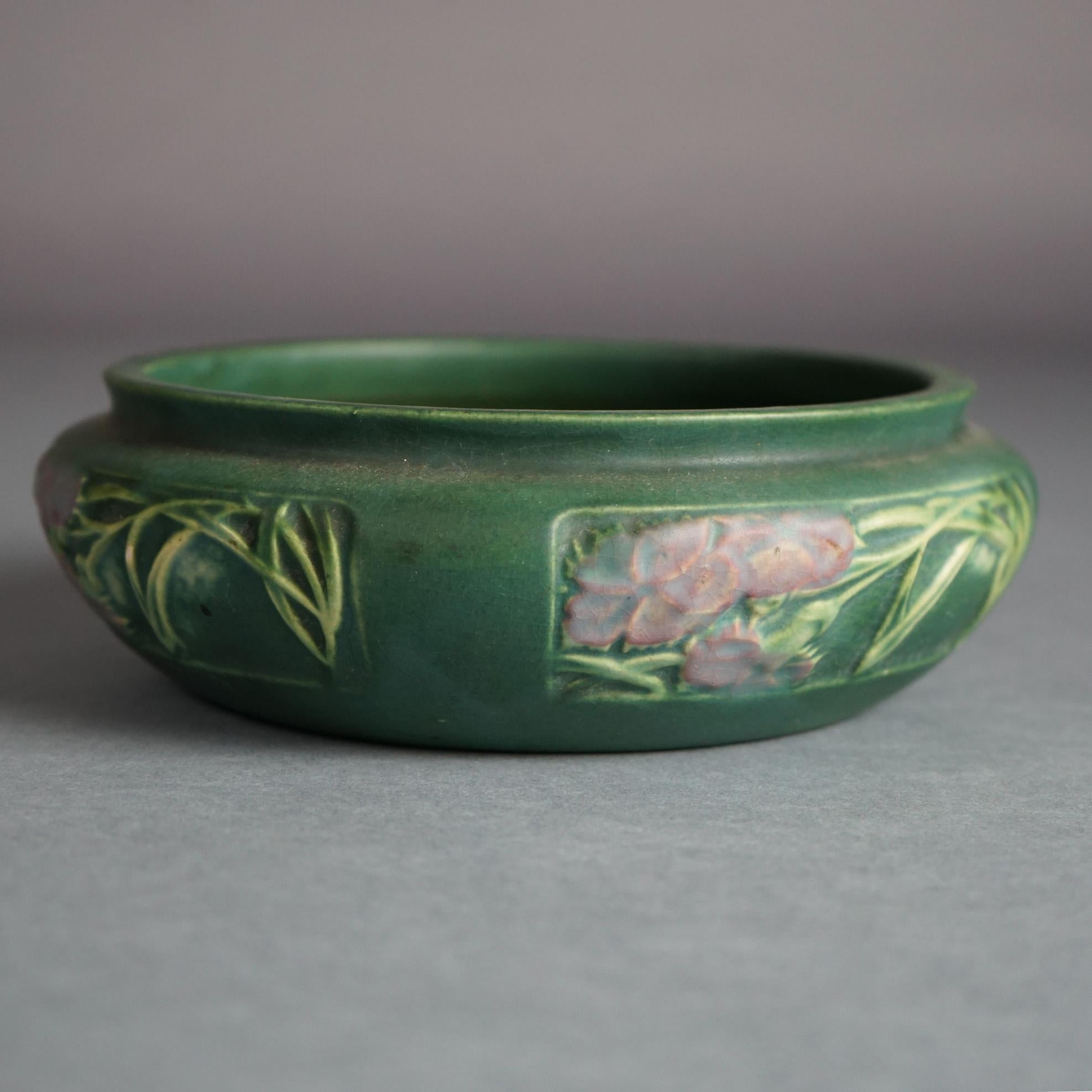 Antique Roseville Art Pottery Bowl with Rosecraft Pattern c1915 2