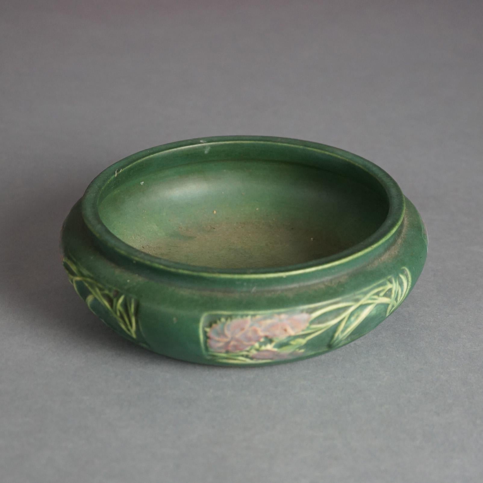 Antique Roseville Art Pottery Bowl with Rosecraft Pattern c1915 In Good Condition In Big Flats, NY