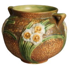 Antique Roseville Art Pottery Double Handled Vase, Jonquil, C1930