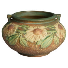 Antique Roseville Art Pottery Jardiniere With Dahlrose Pattern C1930