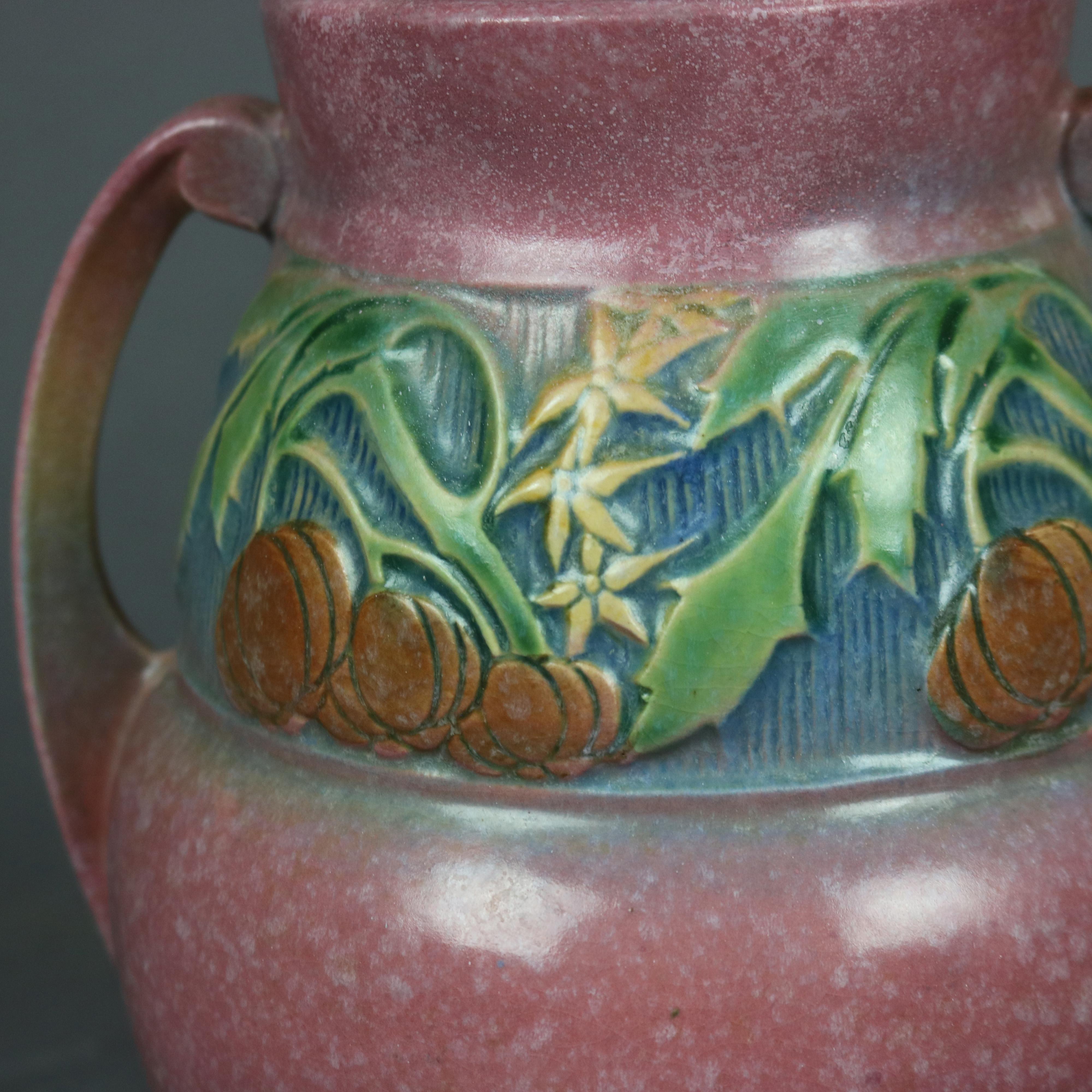 Antique Roseville Baneda Art Pottery Vase, circa 1930 3