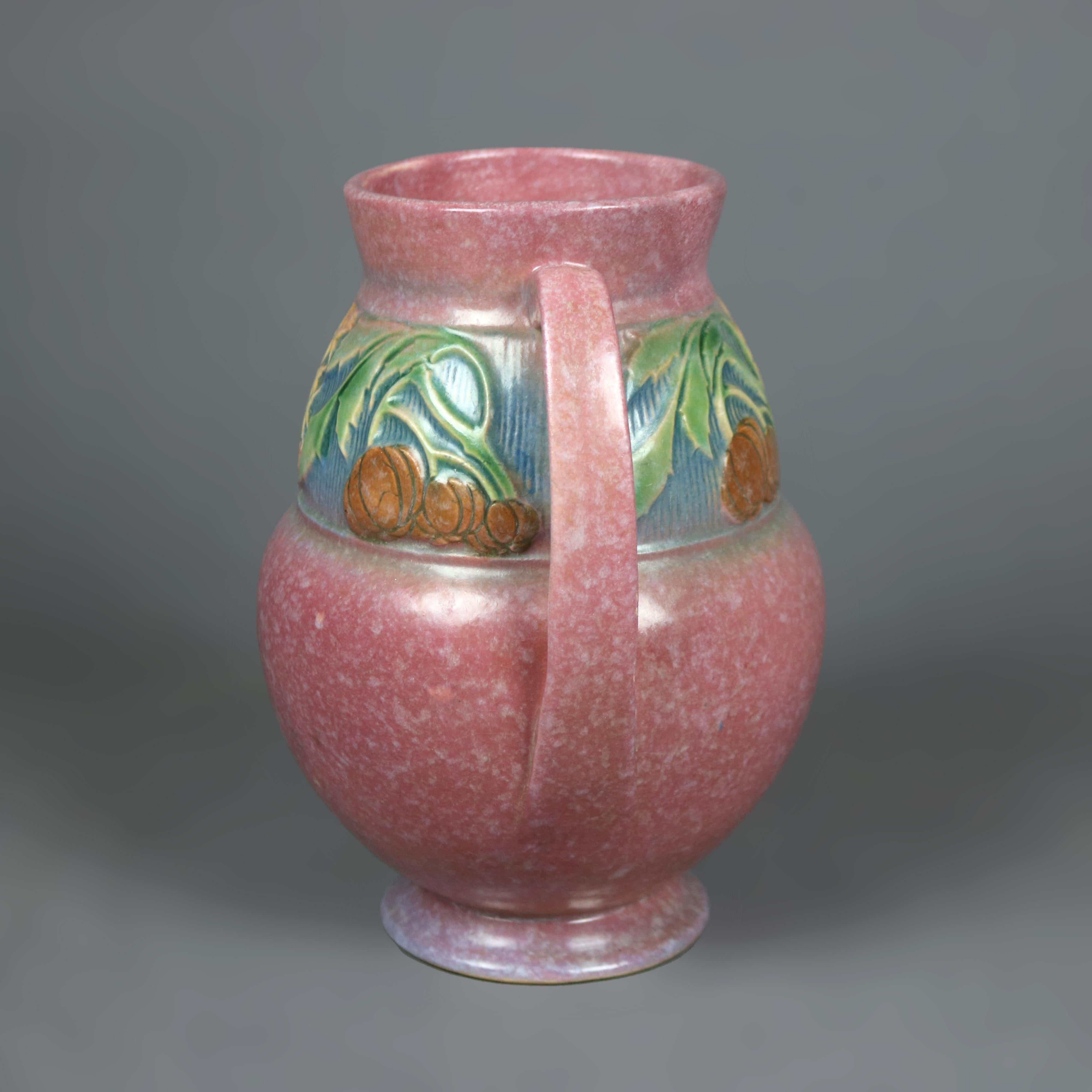 Arts and Crafts Antique Roseville Baneda Art Pottery Vase, circa 1930