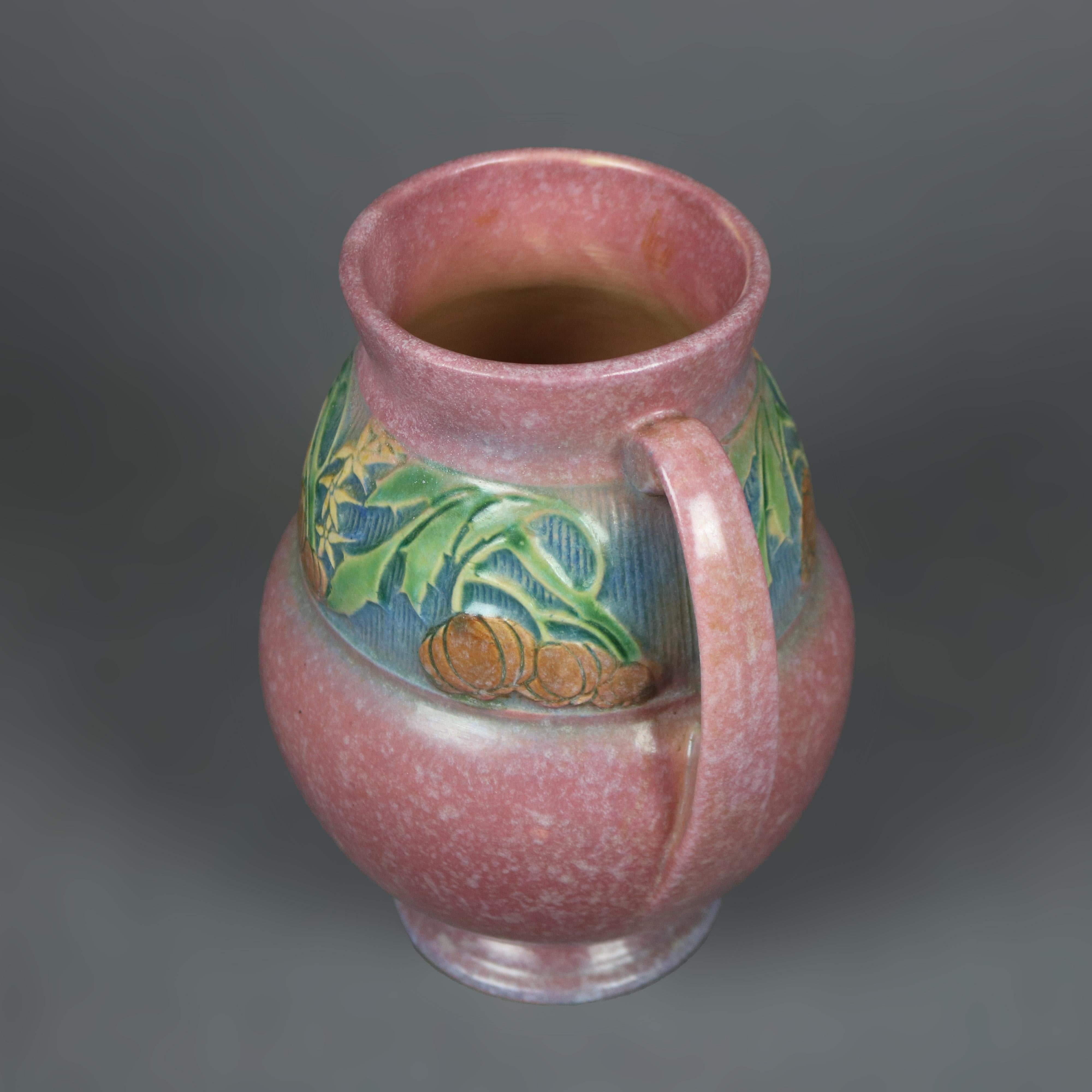 Antique Roseville Baneda Art Pottery Vase, circa 1930 In Good Condition In Big Flats, NY