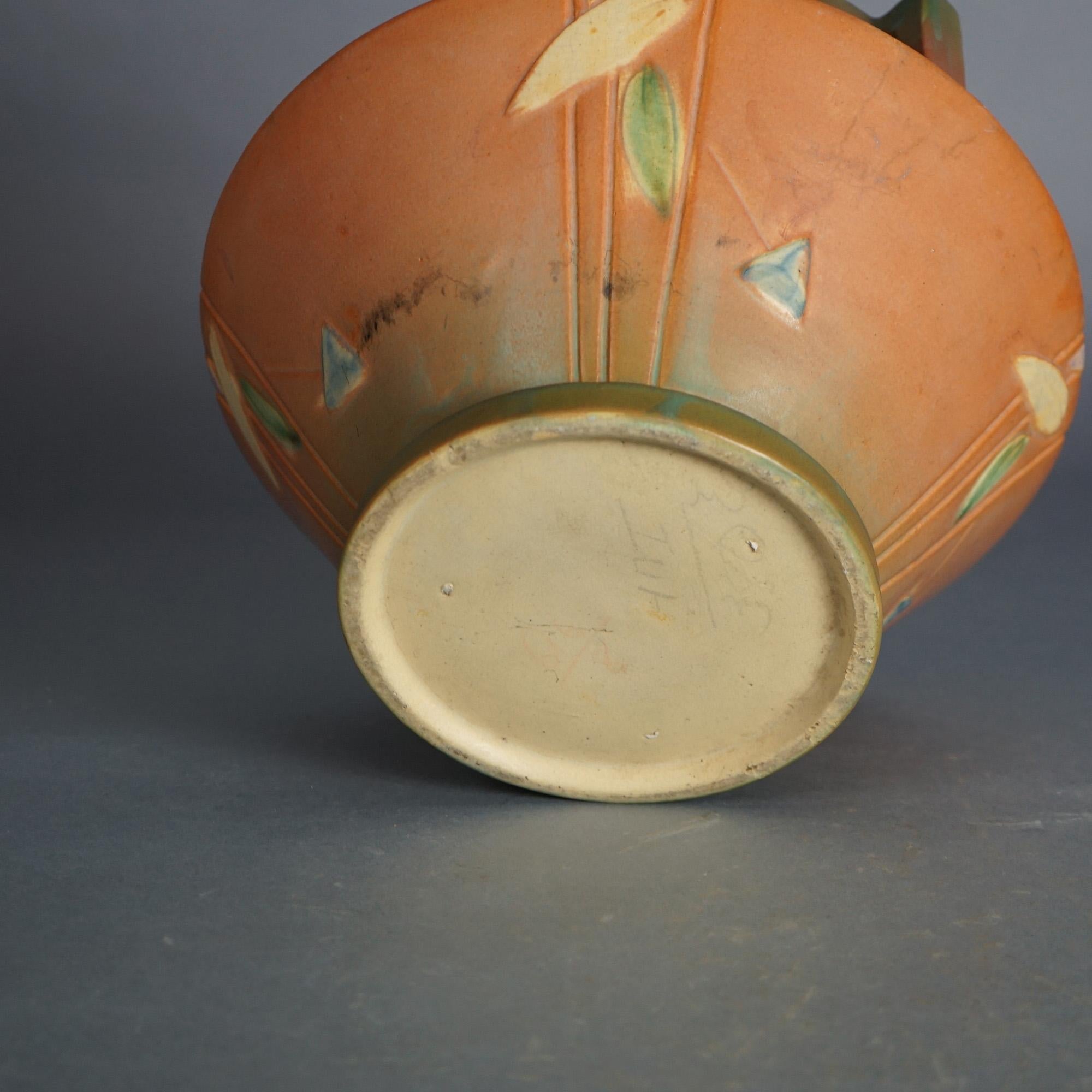 Antique Roseville Double Handled Art Pottery Jardiniere, Futura Pattern C1920 1