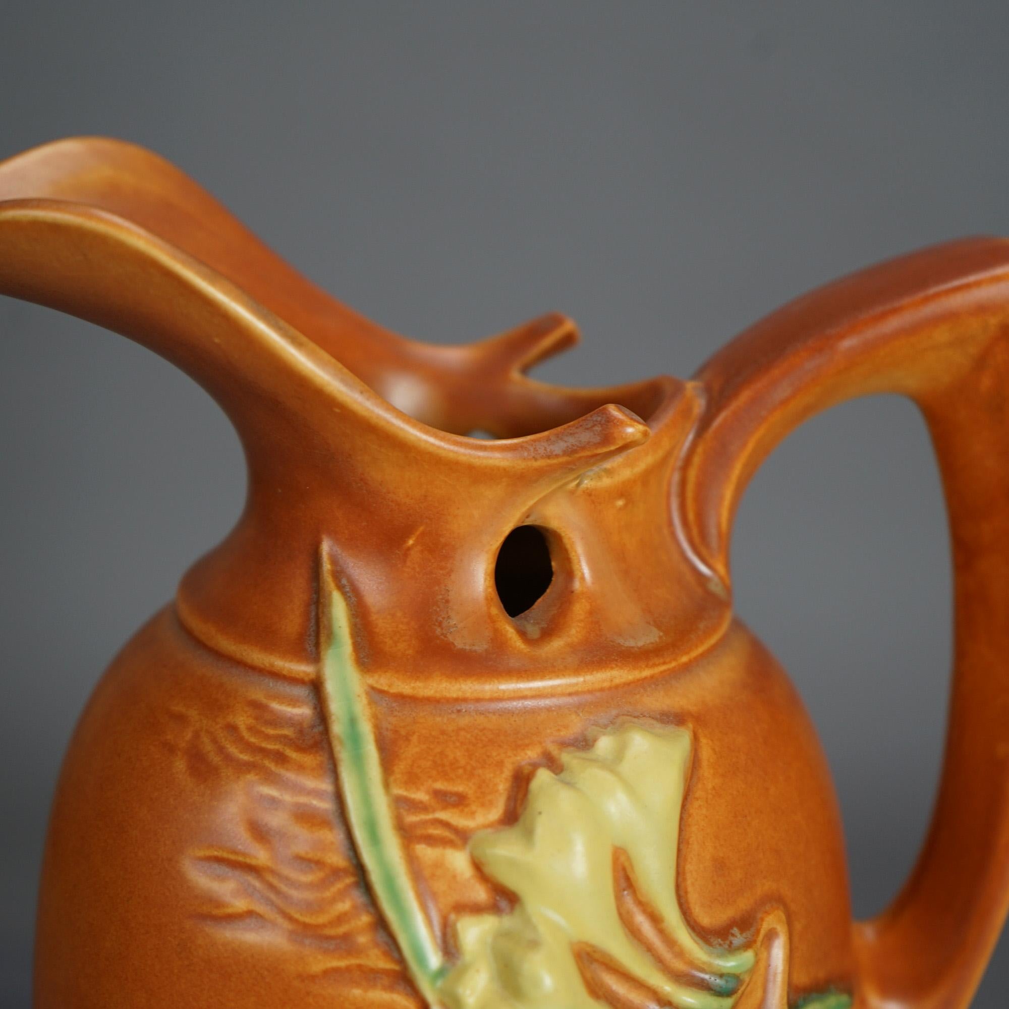 Antique Roseville Freesia Art Pottery Ewer C1940 For Sale 2
