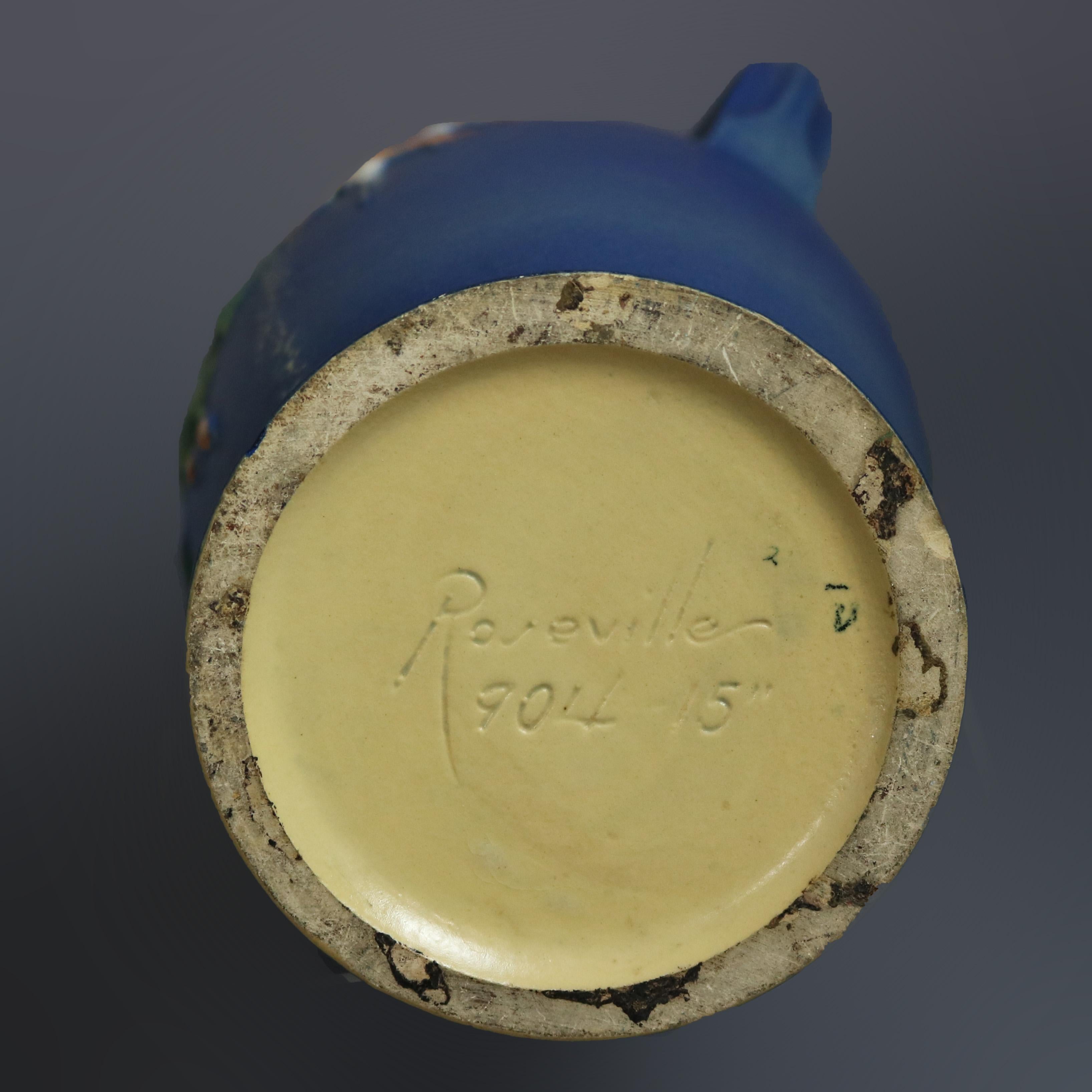 Antique Roseville Fushia Art Pottery Handled Vase Circa 1930’s 2