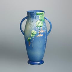 Antique Roseville Fushia Art Pottery Handled Vase Circa 1930’s