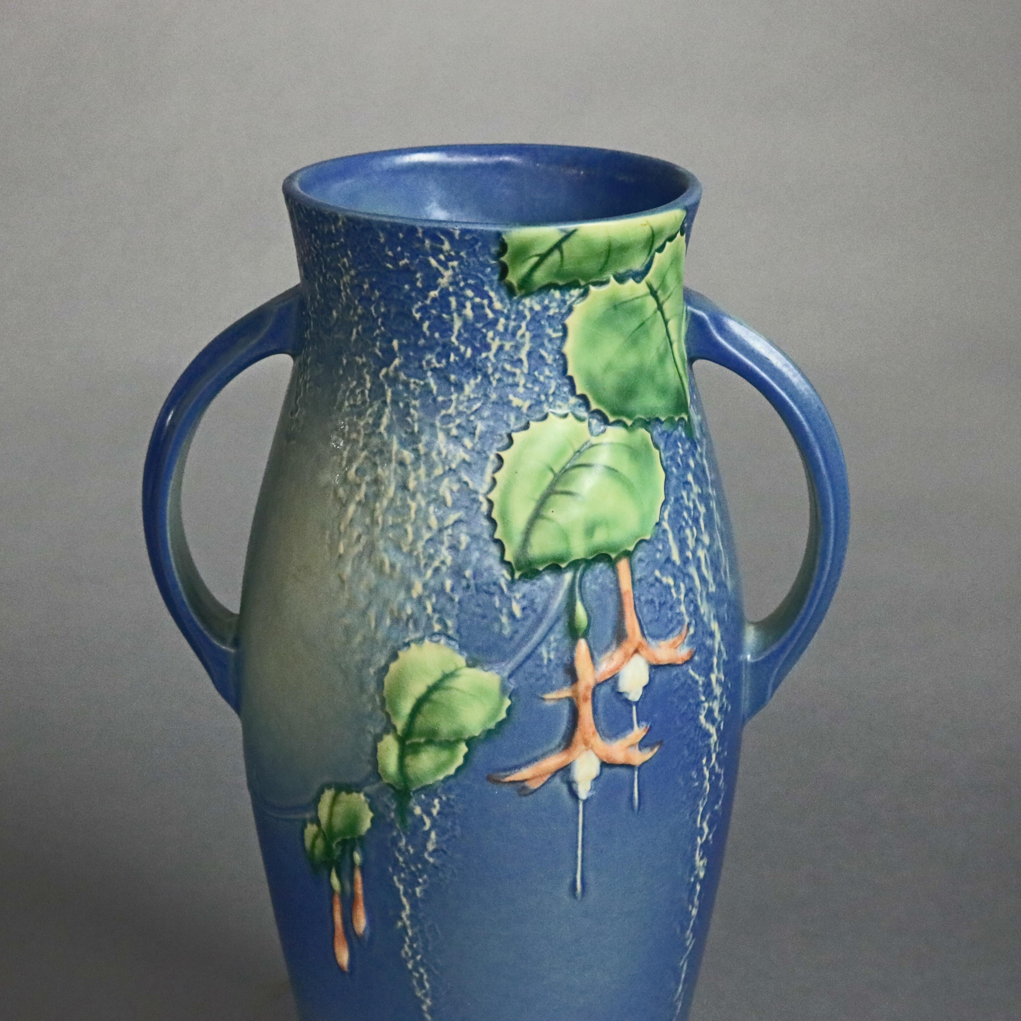 roseville vase blue