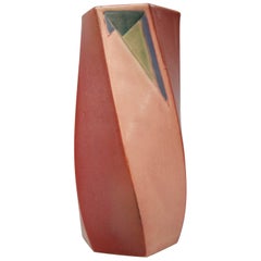 Ancien vase en poterie d'art torsadé Art Déco Roseville Futura, vers 1920