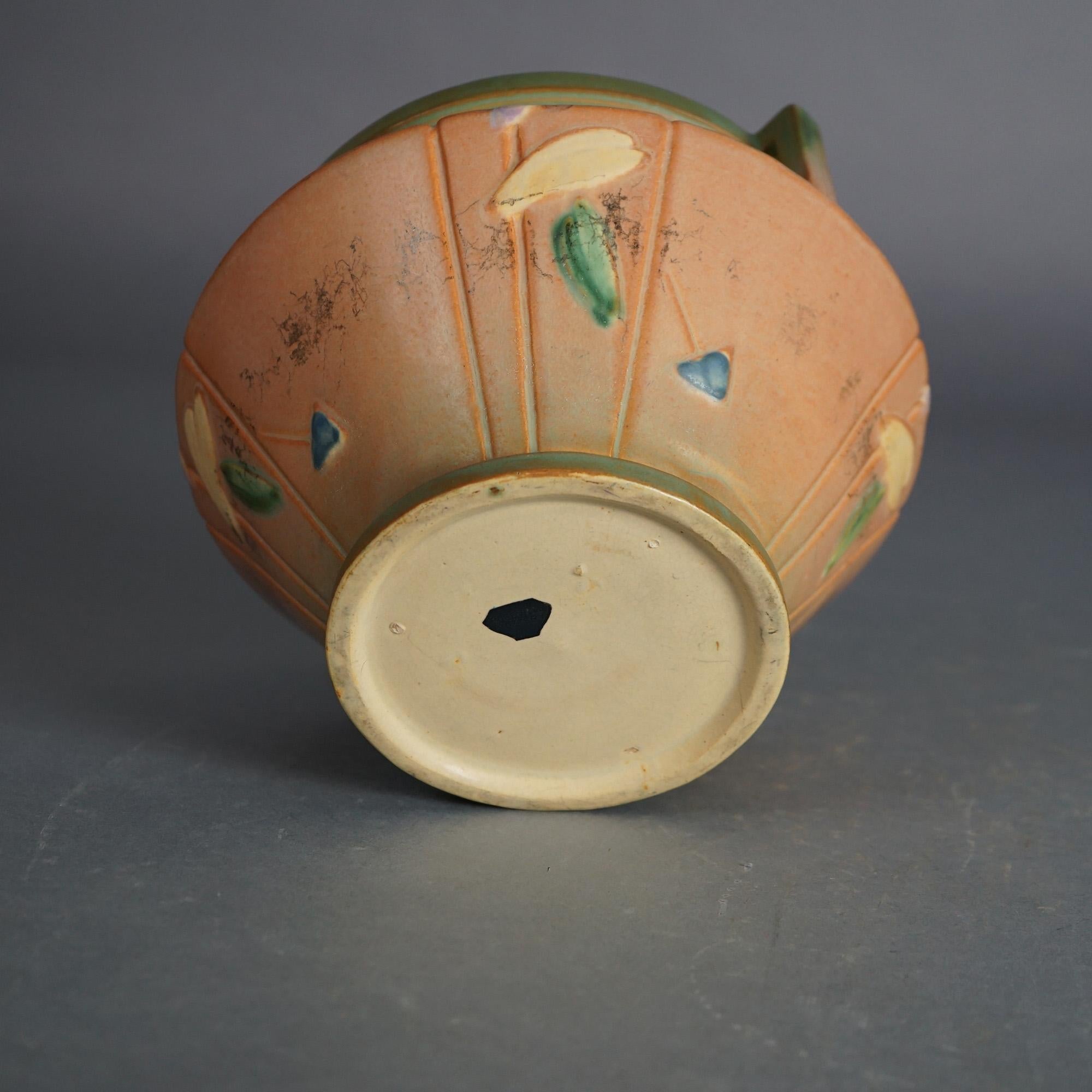 20th Century Antique Roseville Futura Art Pottery Jardiniere with Stylized Leaves C1920
