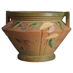Antique Roseville Futura Art Pottery Jardiniere with Stylized Leaves C1920
