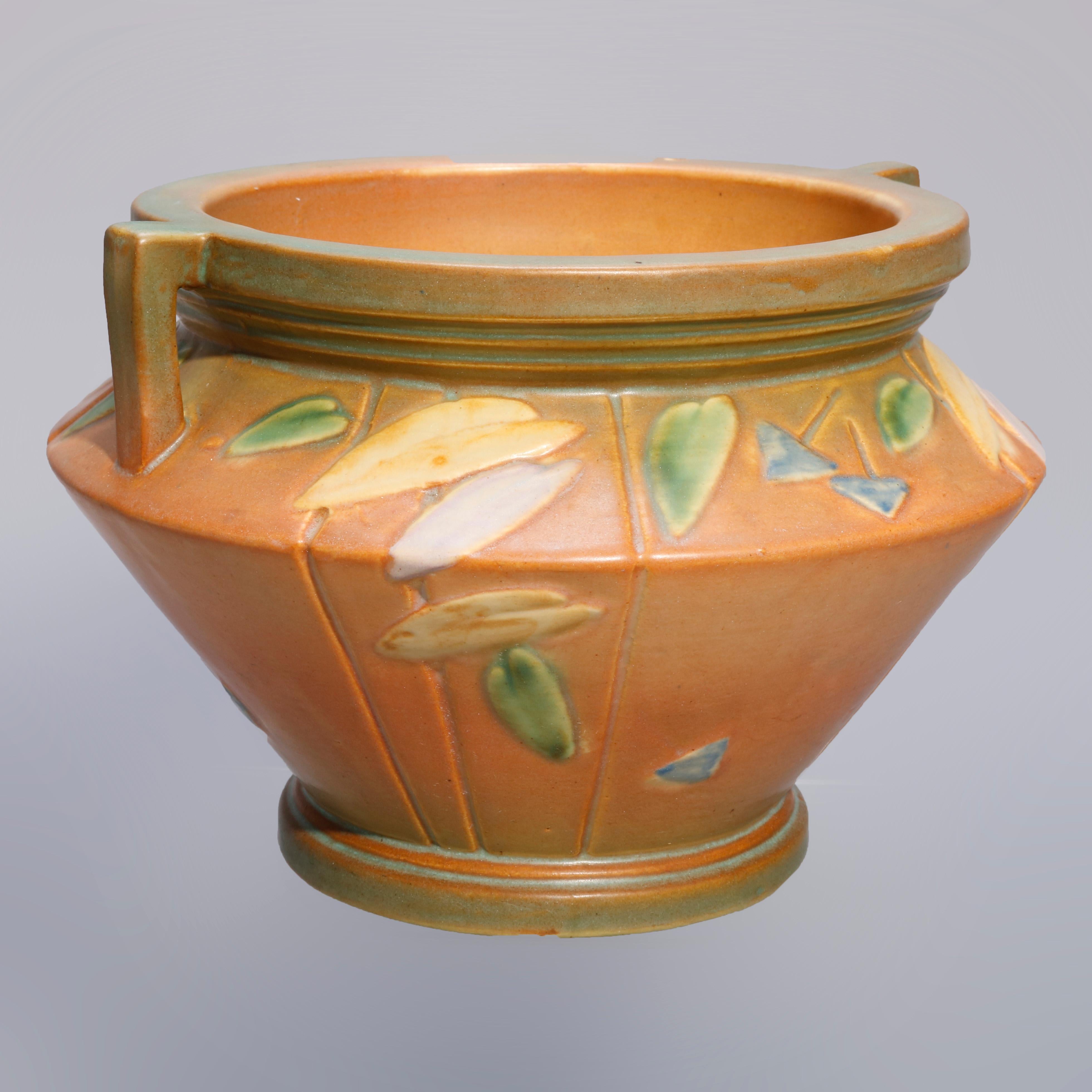 Arts and Crafts Antique Roseville Futura Art Pottery Stylized Urn Jardinière, circa 1930
