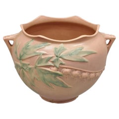 Antique Roseville Gardenia Bleeding Heart Pink 651-8" Jardiniere Planter Pot