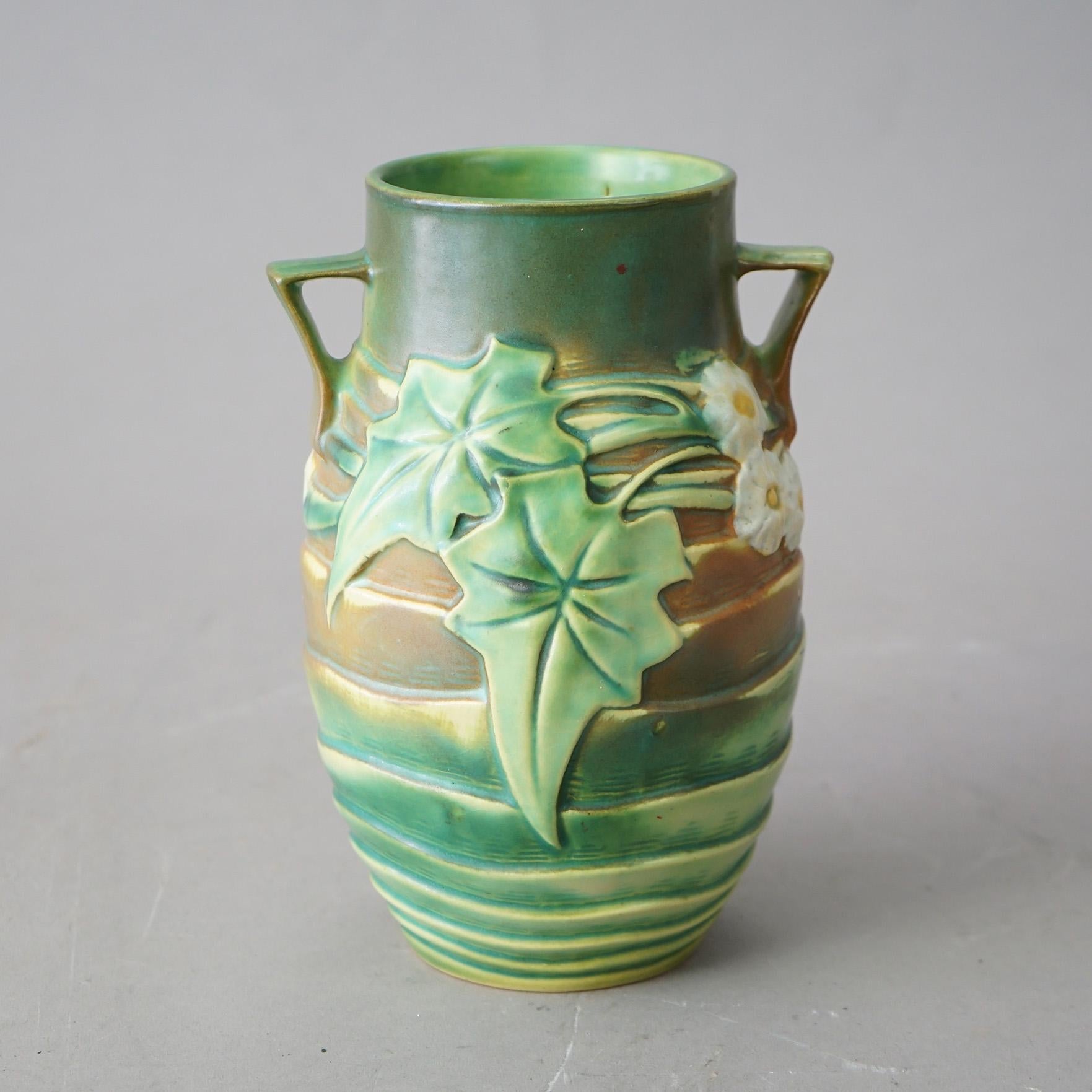 roseville pottery green vase