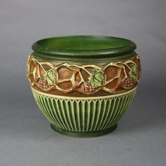 Antique Roseville Normandy Grape & Leaf Art Pottery Jardiniere Circa 1930