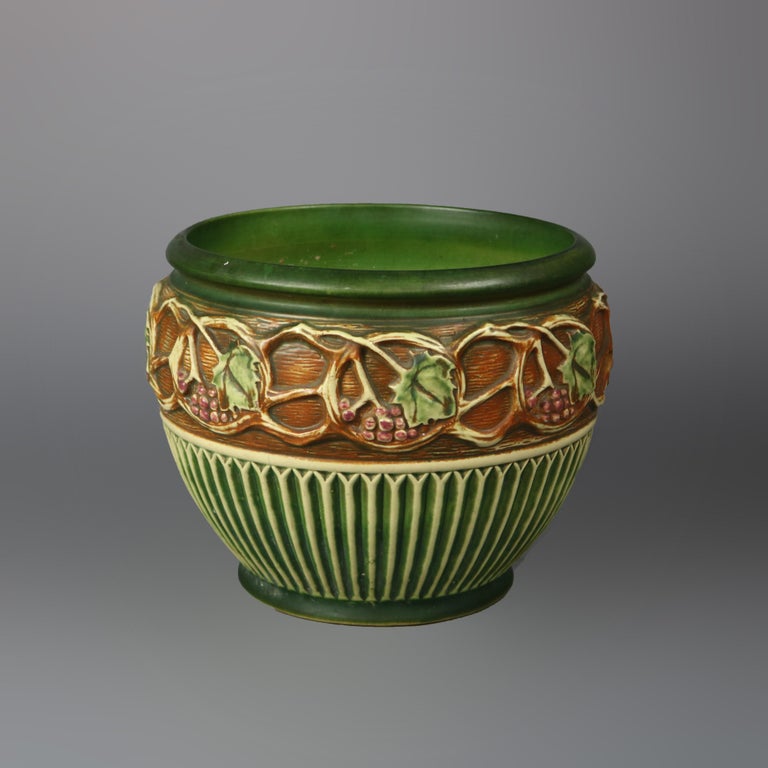 Antique Roseville Normandy Grape and Leaf Art Pottery Jardiniere Circa ...