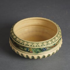 Antique Roseville Pottery Bowl With Corinthian Pattern C1923