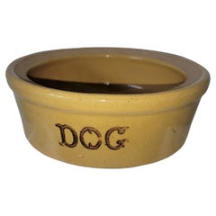 Antique Roseville Stoneware Dog Bowl