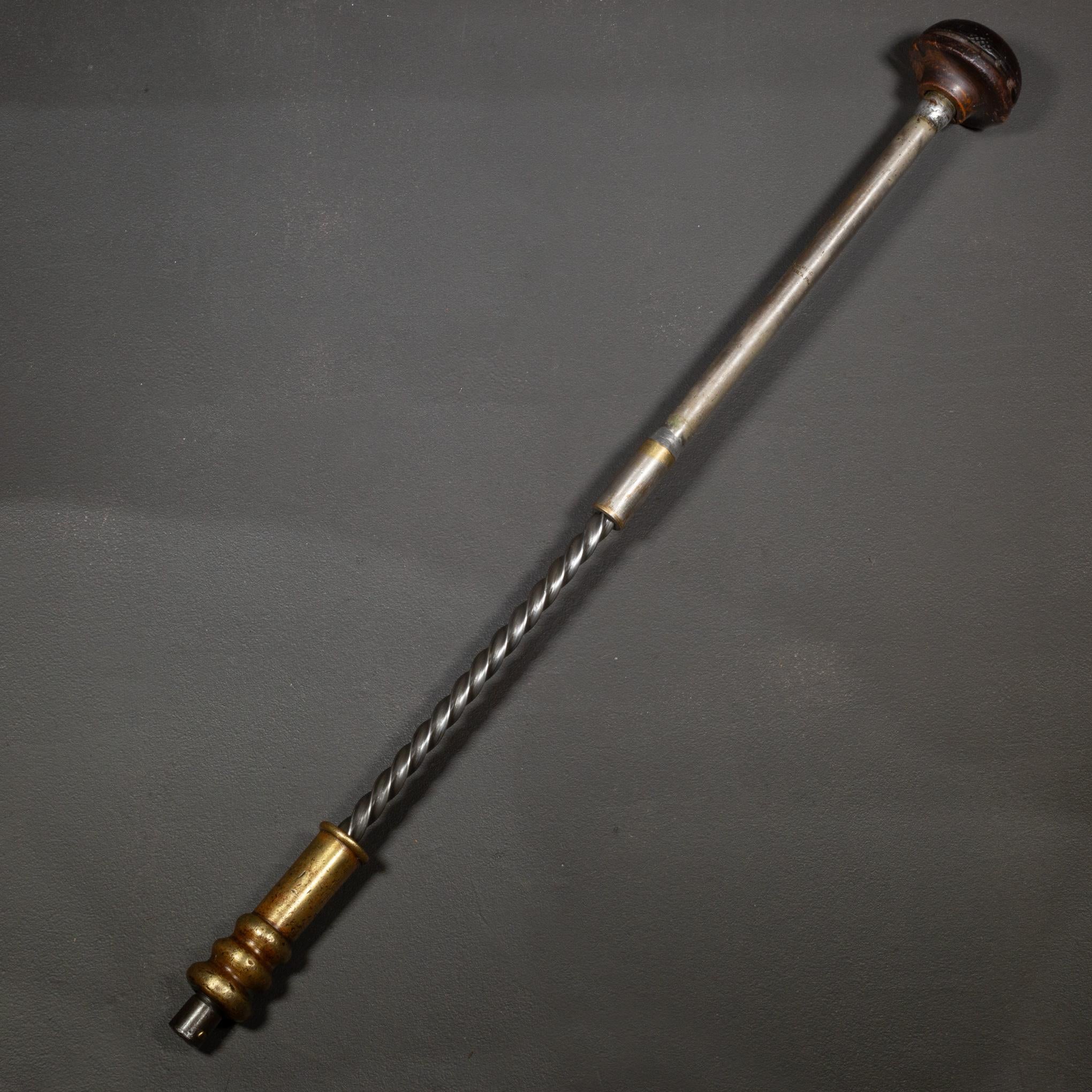 Antique Rosewood and Bronze Push Drill Brace In Good Condition For Sale In San Francisco, CA