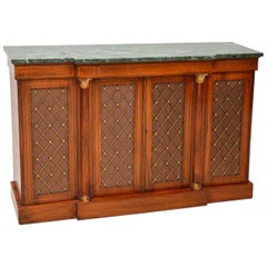 Antique Rosewood and Marble Grill Front Sideboard