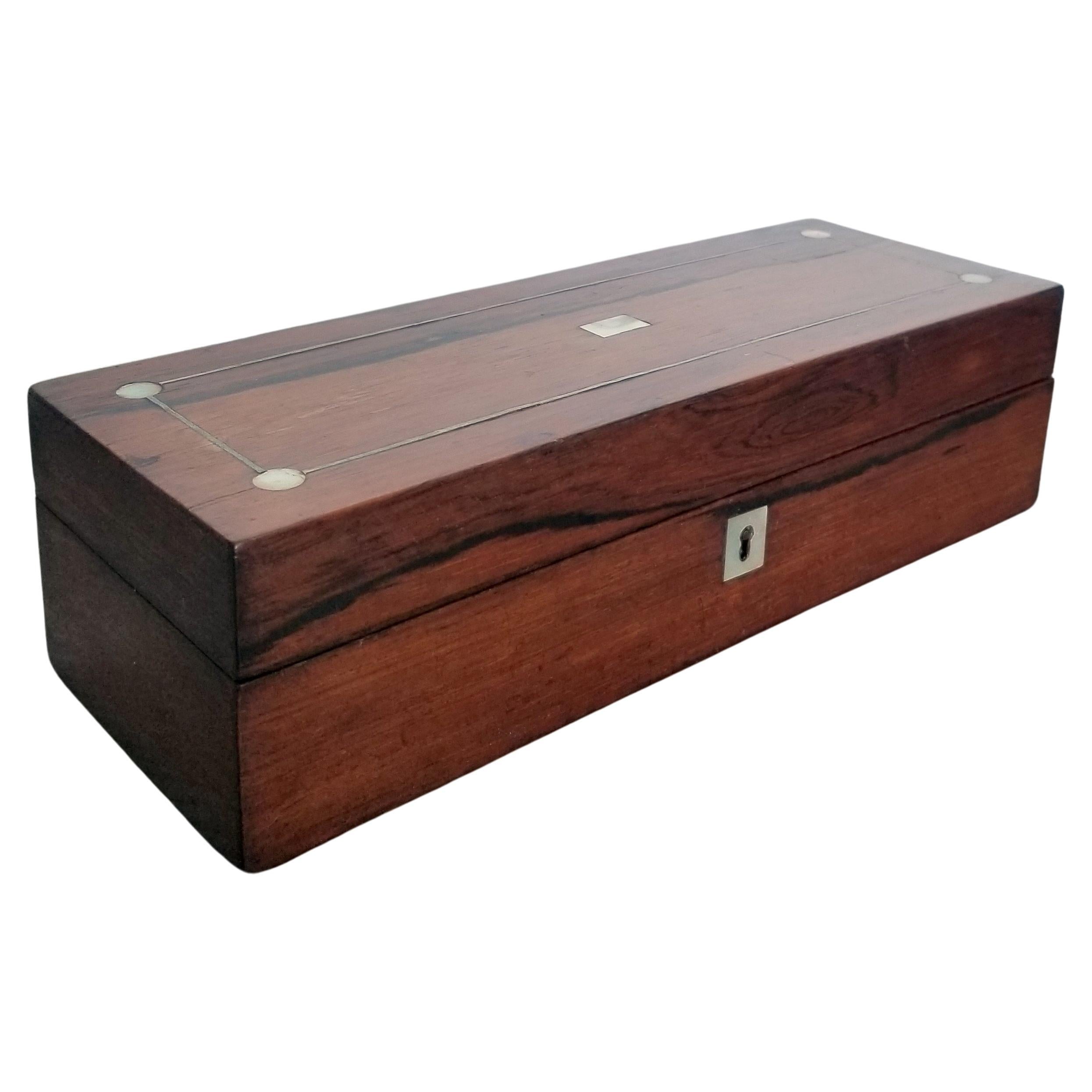 Antique Rosewood and Mother-of-Pearl Box