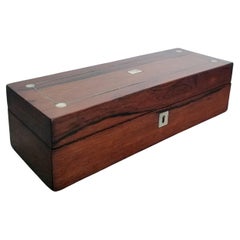 Antique Rosewood and Mother-of-Pearl Box