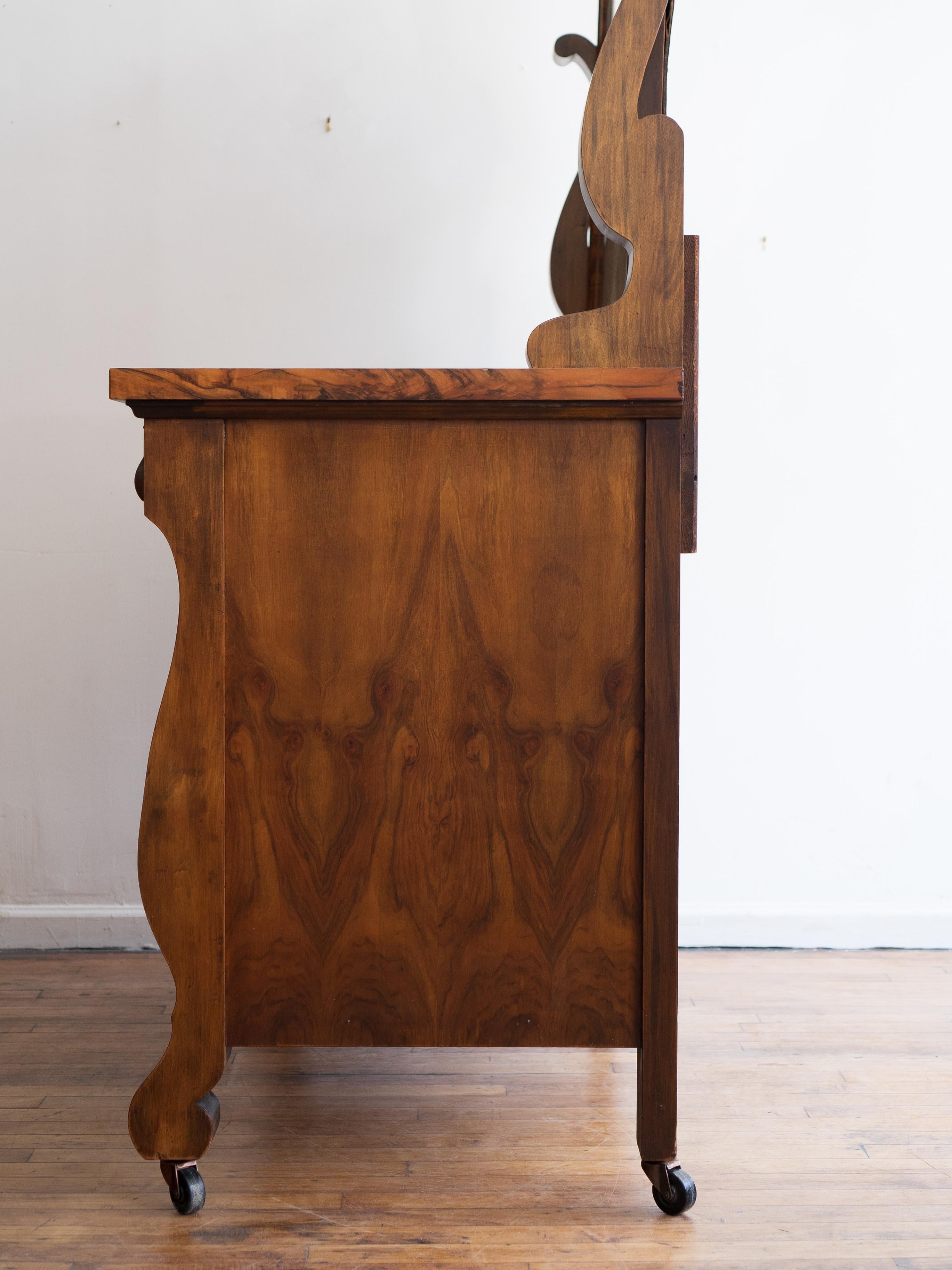 Antique Rosewood Biedermeier Chest of Drawers with Vanity Mirror 4