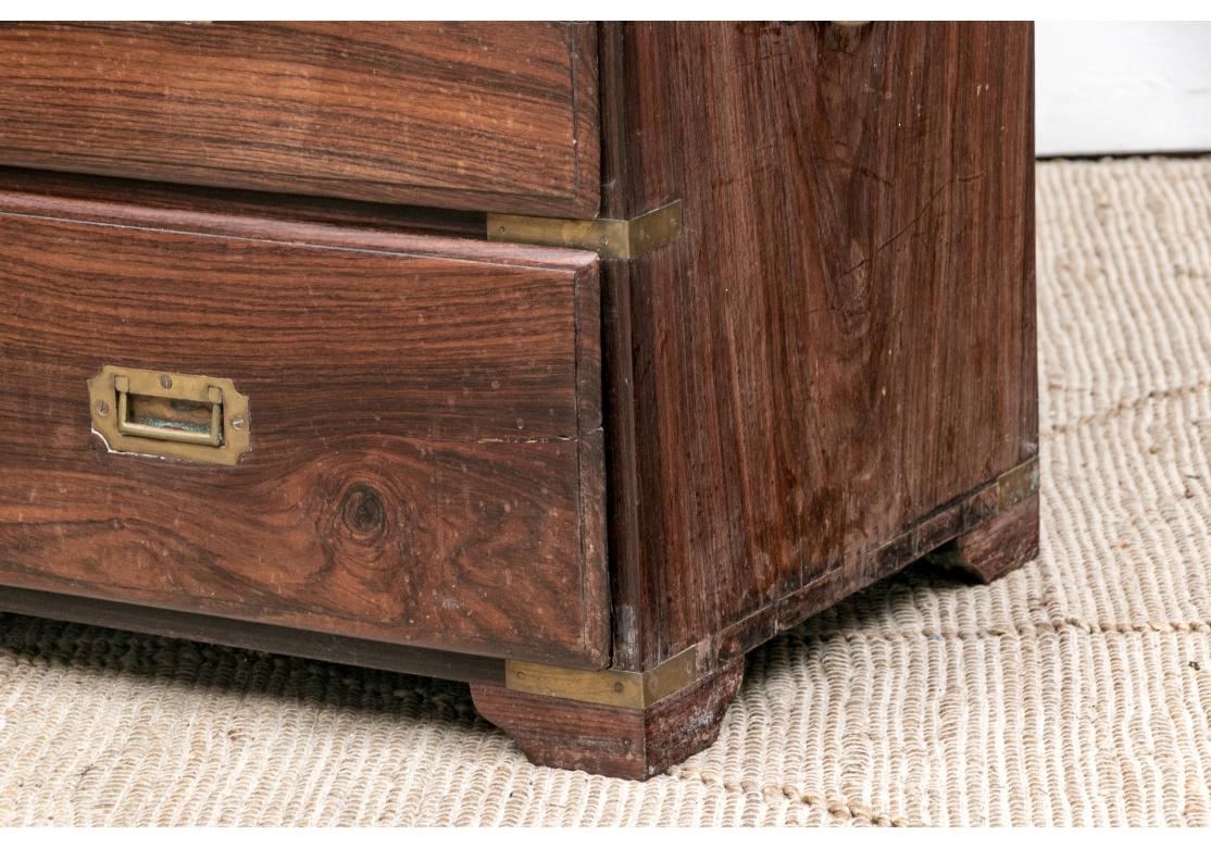 Antique Rosewood Campaign Secretary Chest for Restoration For Sale 5