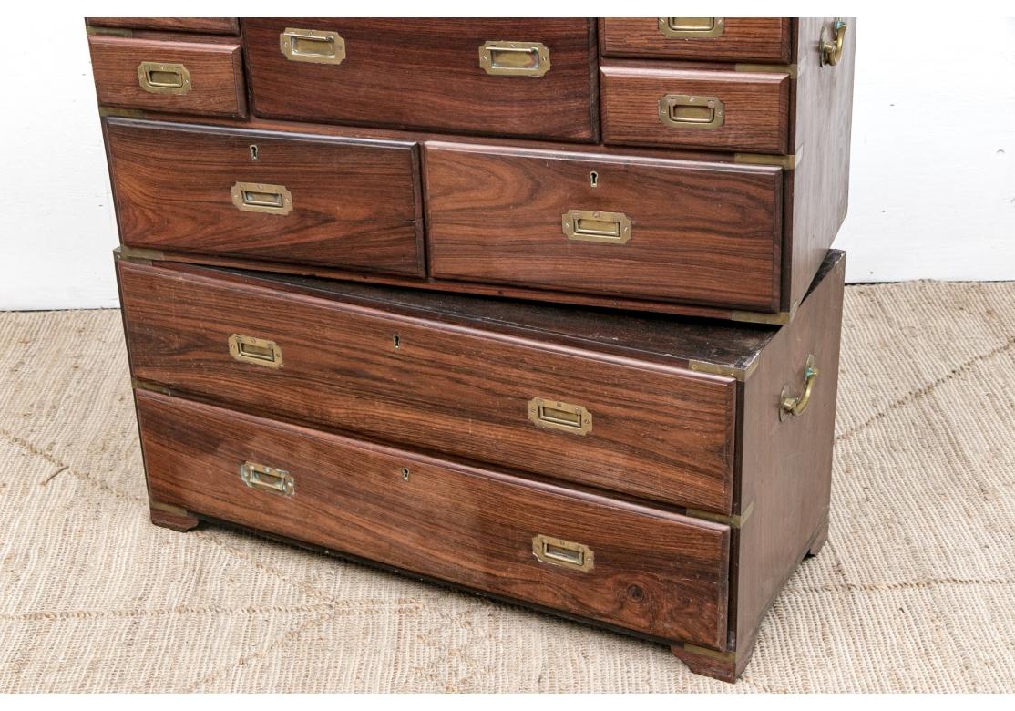 Antique Rosewood Campaign Secretary Chest for Restoration For Sale 6