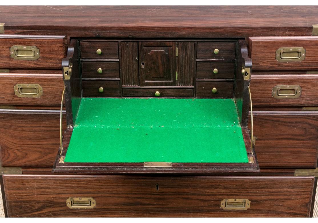 Antique Rosewood Campaign Secretary Chest for Restoration For Sale 9