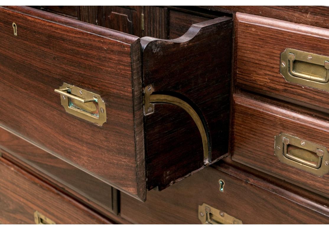 Antique Rosewood Campaign Secretary Chest for Restoration For Sale 2