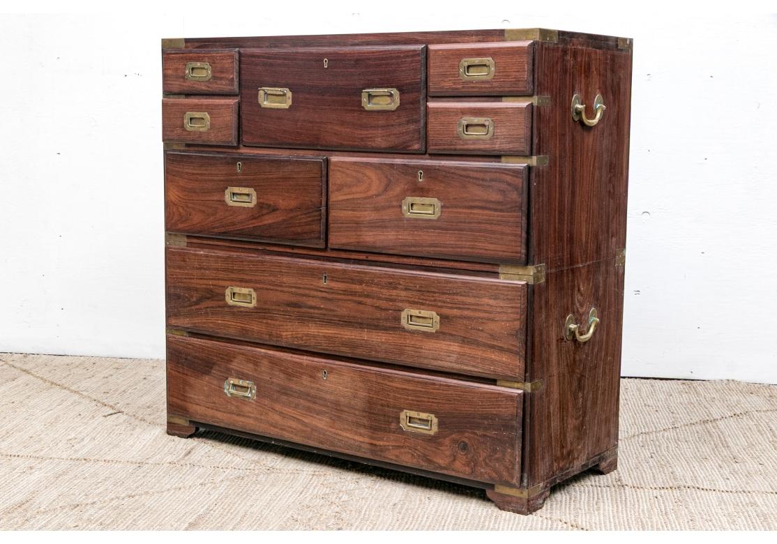 Antique Rosewood Campaign Secretary Chest for Restoration For Sale 3
