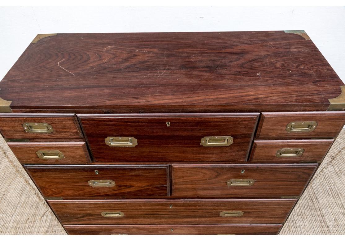 Antique Rosewood Campaign Secretary Chest for Restoration For Sale 4